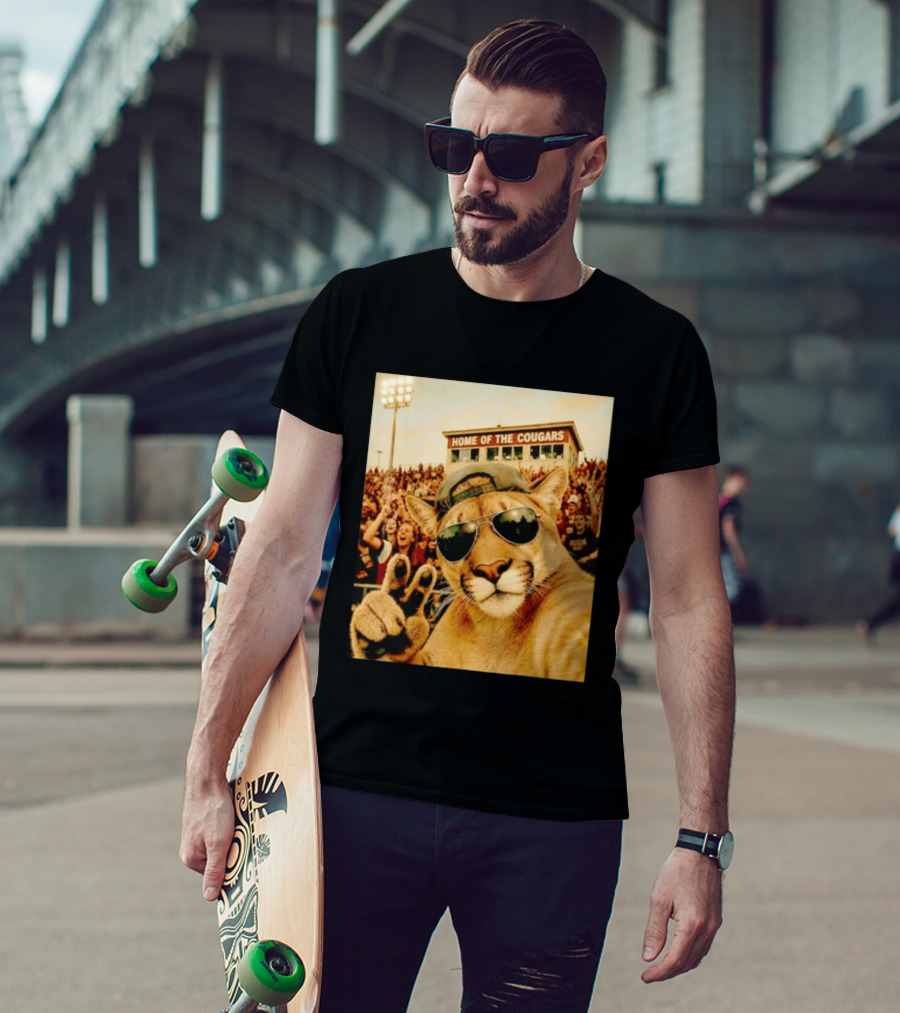 Cougar Selfie Home Of The Cougars Game Day Crowd T-Shirt