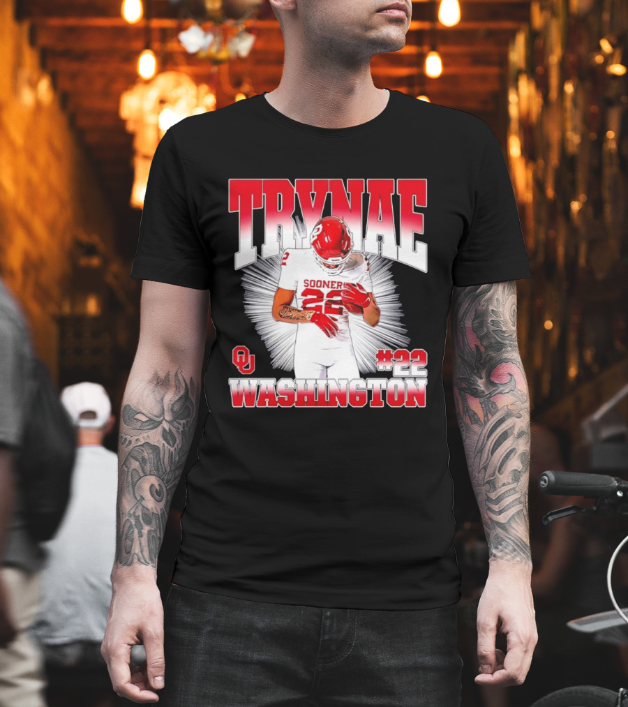 Trynae Washington Sooners Football #22 Oklahoma Player T-Shirt