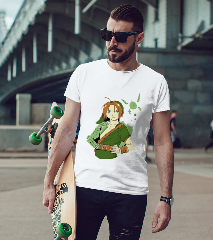 Edward Elric Crossover With Link Costume From Fullmetal Alchemist T-Shirt