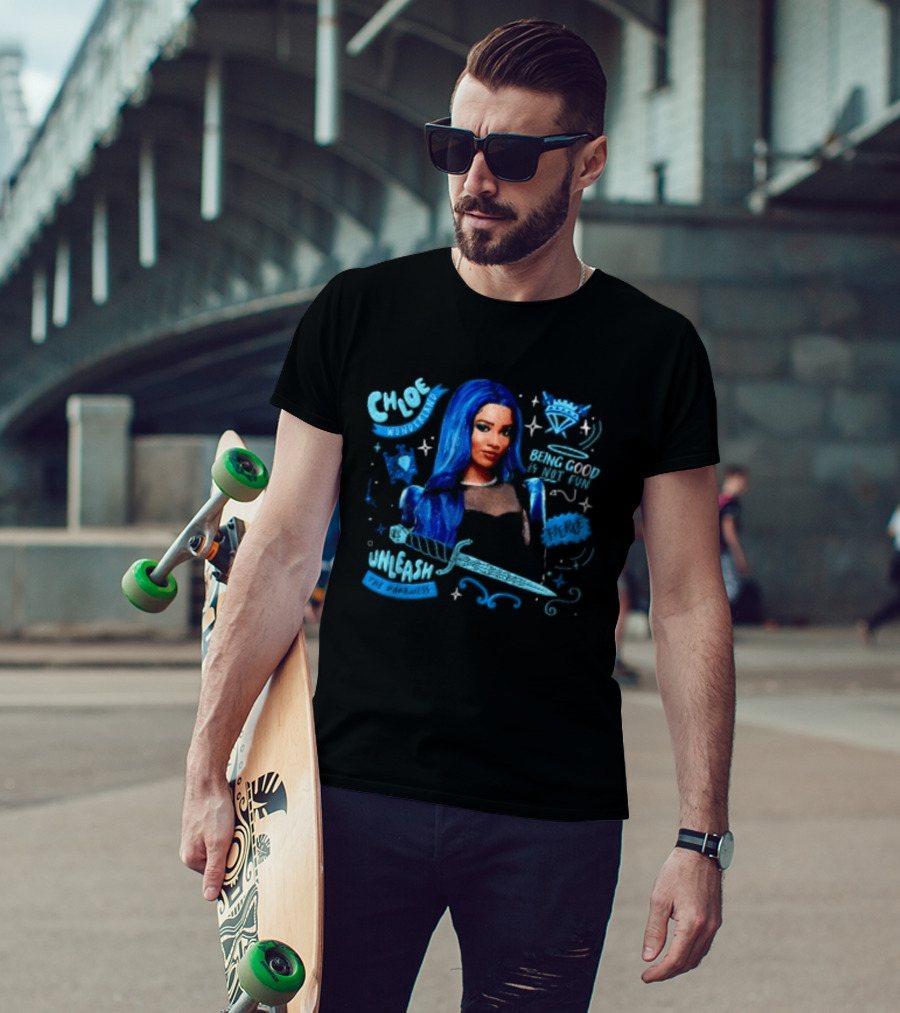 Chloe Wonderland Being Good Is Not Fun Unleash The Darkness Bold Blue Fantasy T-Shirt