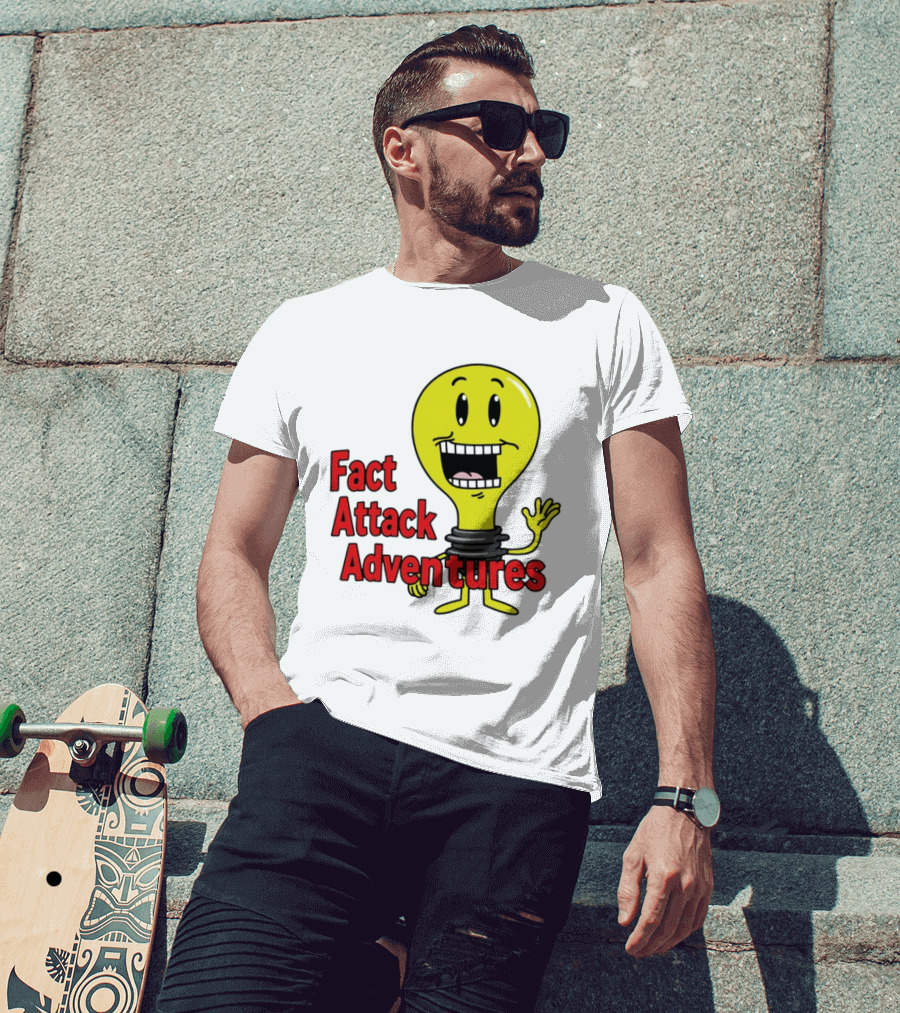 Fact Attack Adventures Smiling Light Bulb T-Shirt
