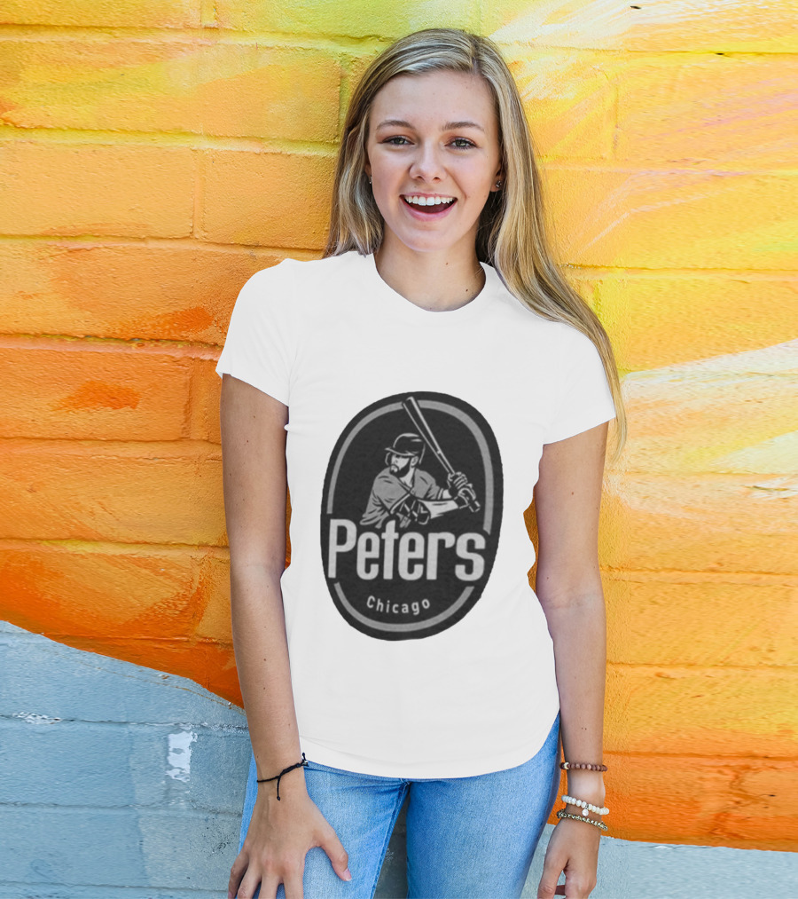 Peters Chicago Baseball Player Illustration White Sox T-Shirt