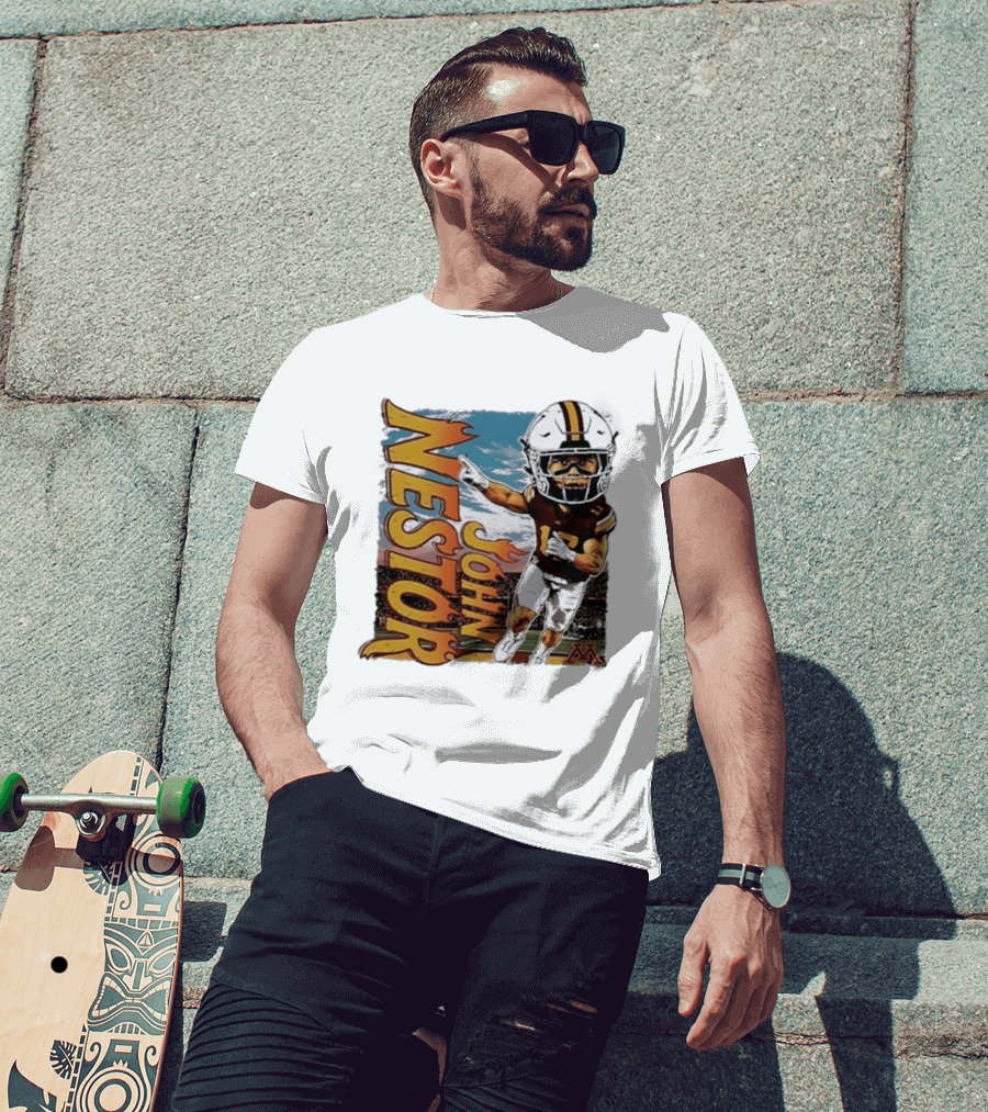 John Nestor Minnesota Golden Gophers Football Player Caricature 17 Football Helmet Minnesota T-Shirt