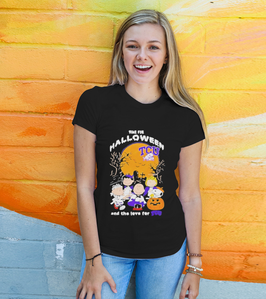 TCU Horned Frogs Halloween Snoopy Peanuts Time For The Love 2026 T-Shirt