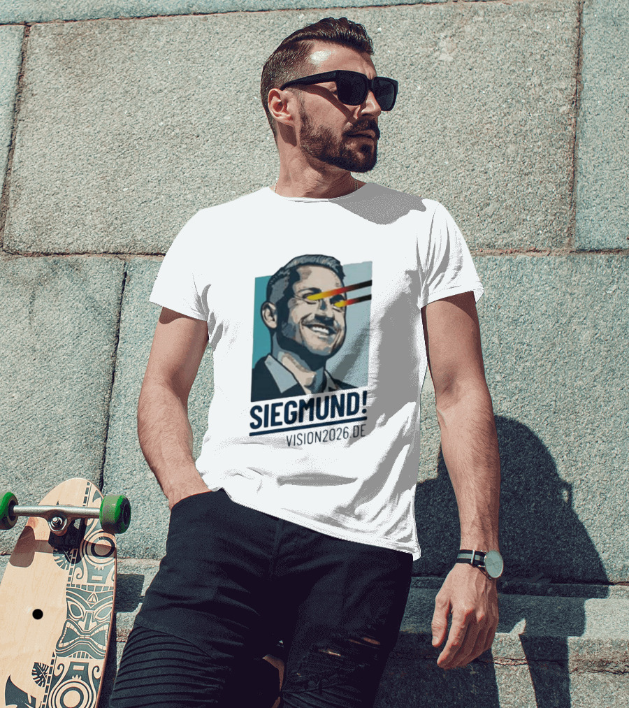 Siegmund Vision2026 DE German Flag Laser Eyes T-Shirt