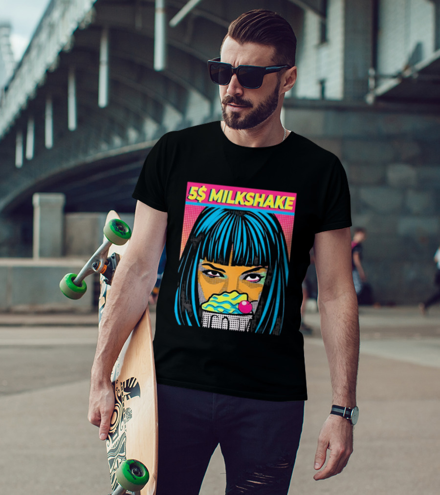 5 Dollar Milkshake Pulp Fiction 5$ Milkshake Retro Comic T-Shirt