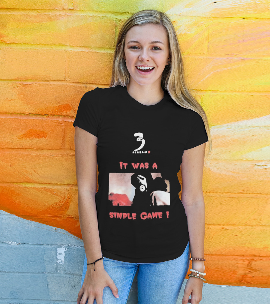 2026 Scream 3 It Was A Simple Game Retro Horror Movie Scene T-Shirt
