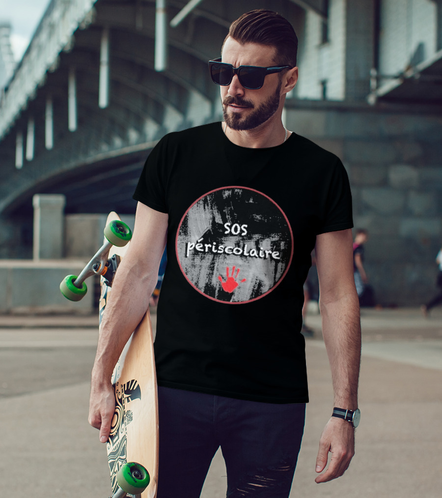 SOS Périscolaire Handprint Red And Black Circle T-Shirt