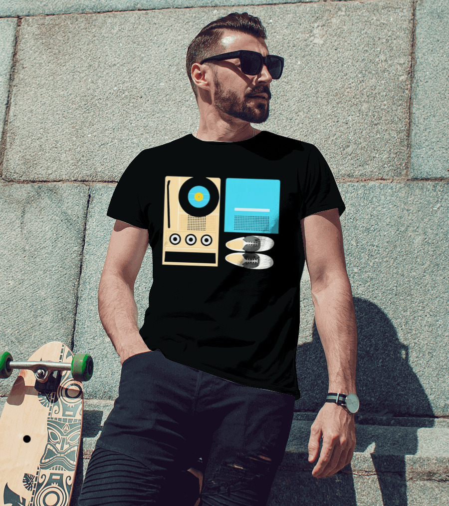 Sam And Suzy Essentials Moonrise Kingdom Record Player Sneakers T-Shirt