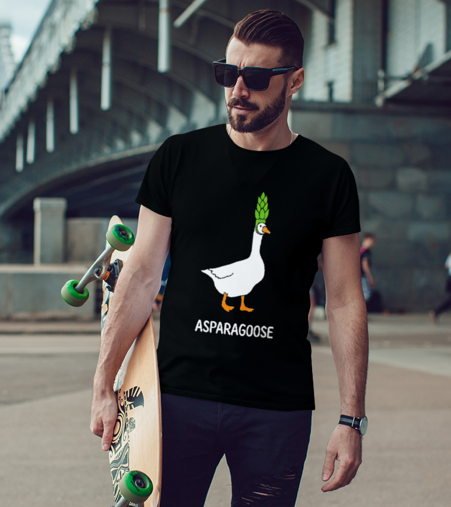 Asparagoose Goose Asparagus Head T-Shirt