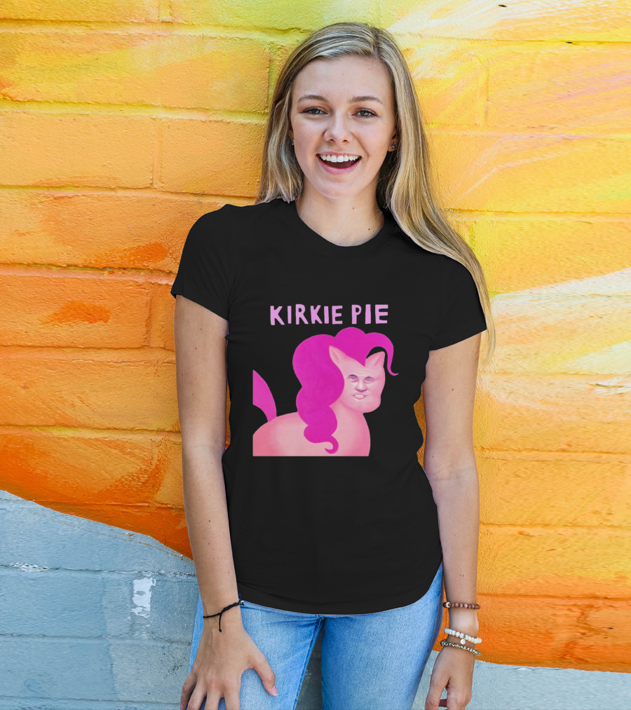 Kirkie Pie Pink Pony Cartoon Face T-Shirt