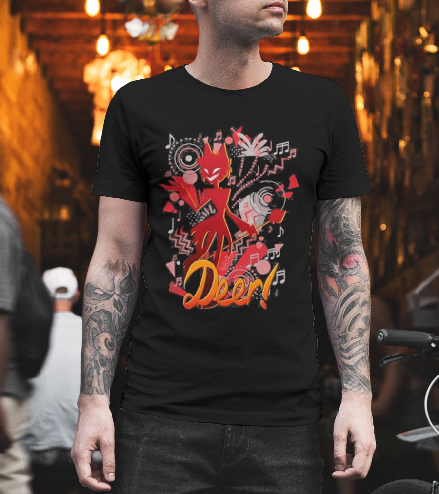 Alastor Hazbin Hotel Deer Music Radio T-Shirt