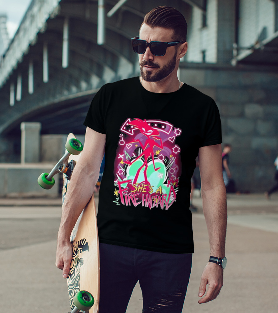 Hazbin Angel Dust She's A Fire Hazard T-Shirt