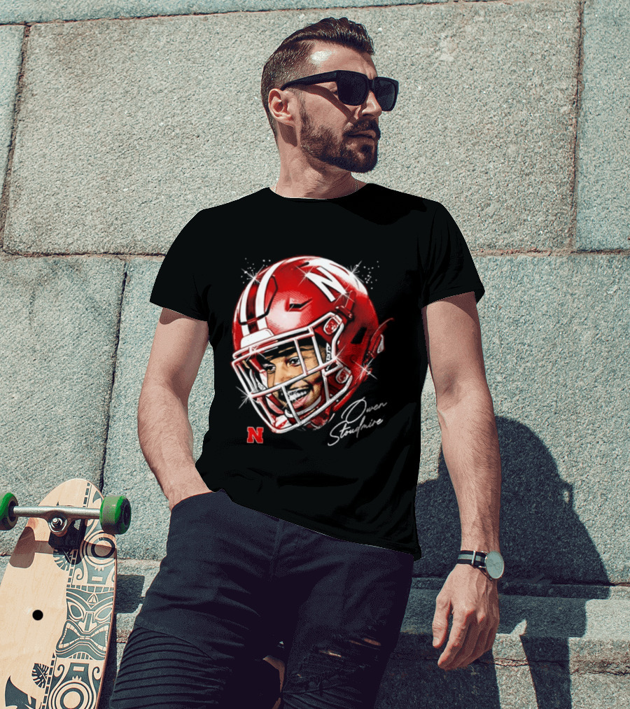 Owen Stoudmire Nebraska Cornhuskers Football Helmet T-Shirt