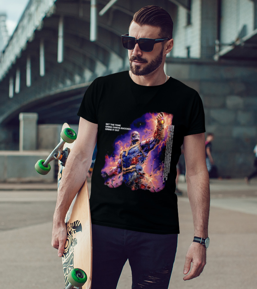 Thanos Set The Tone Grind Thrive Succeed Marvel Comics T-Shirt