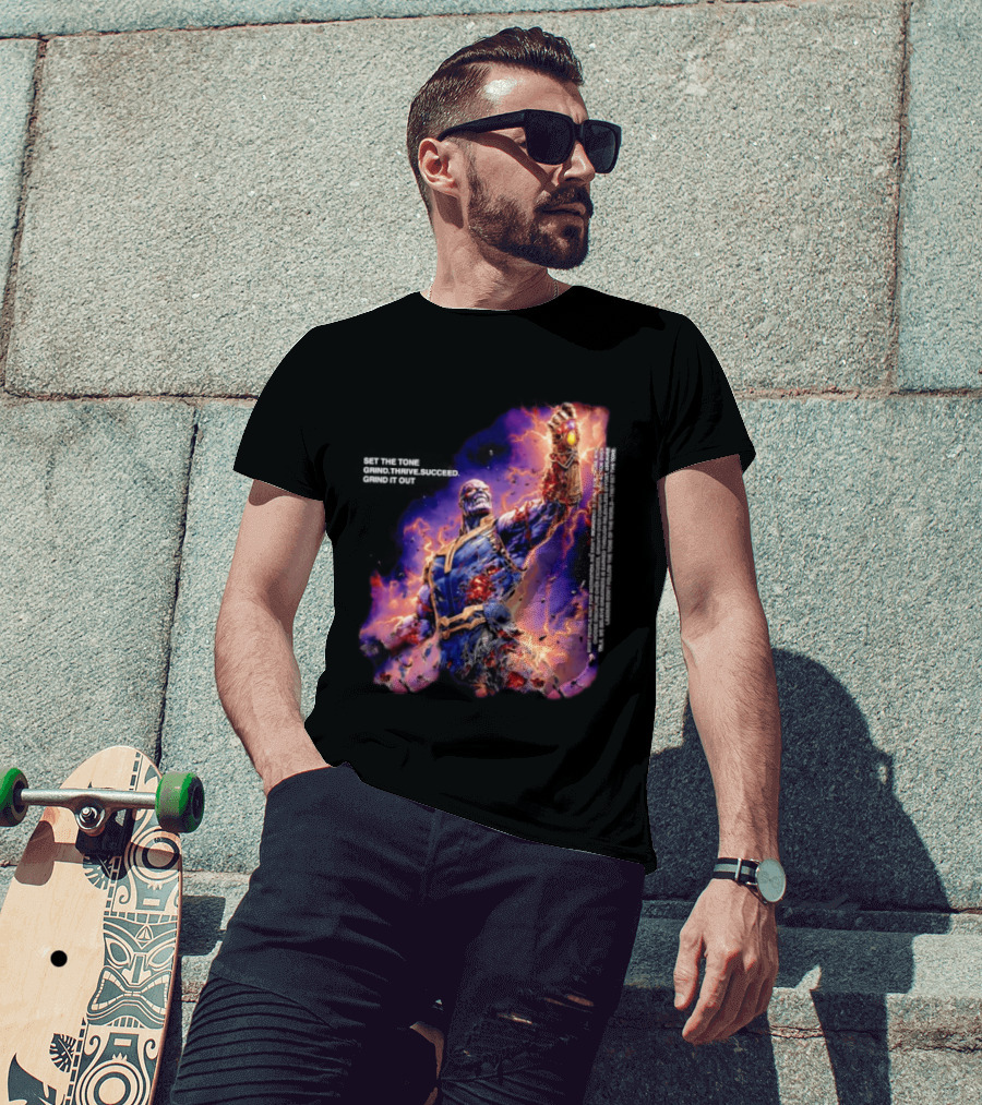 Thanos Set The Tone Grind Thrive Succeed Marvel Comics T-Shirt