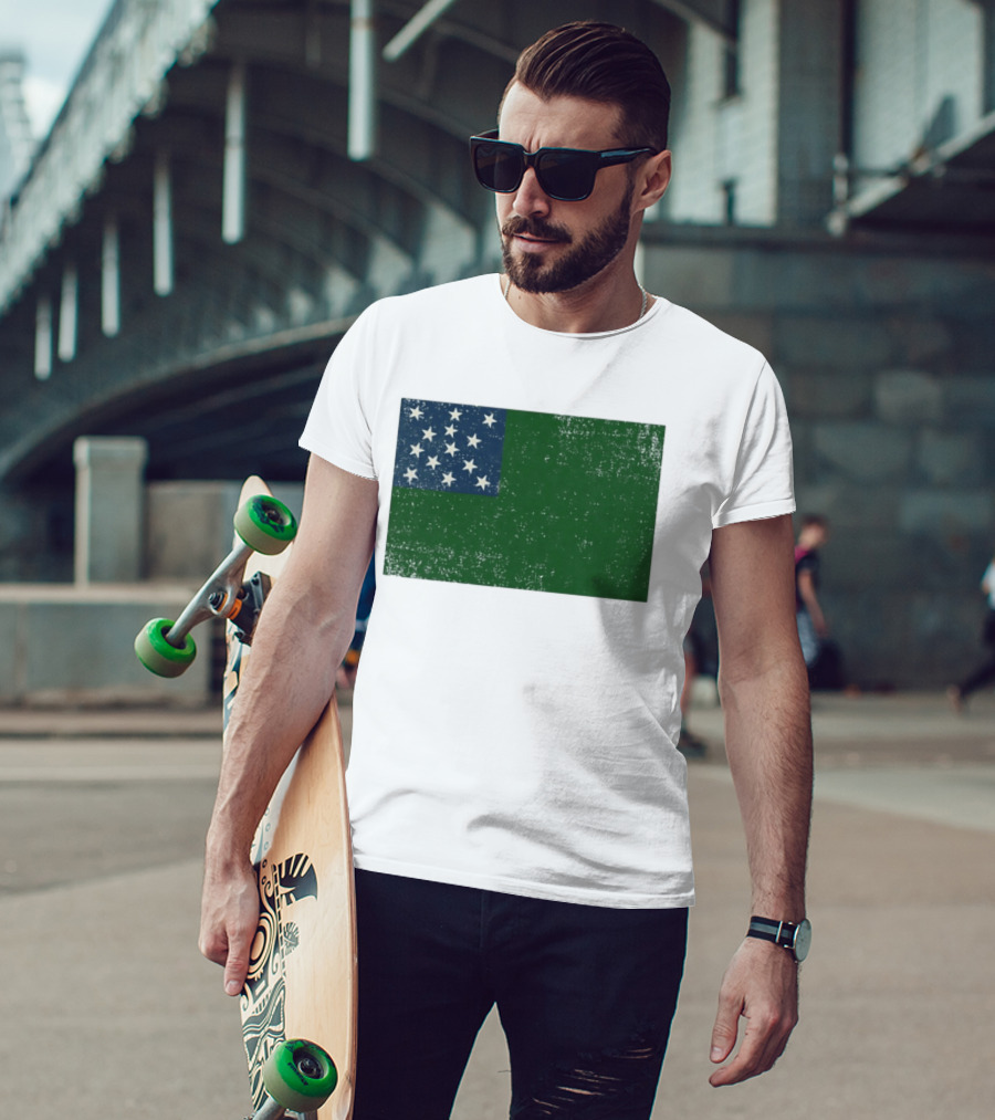 Vermont Historical Green Mountain Boys Flag Distressed T-Shirt
