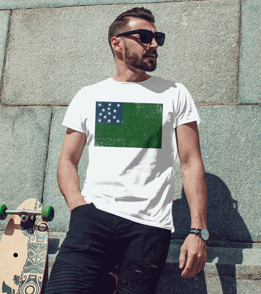 Vermont Historical Green Mountain Boys Flag Distressed T-Shirt