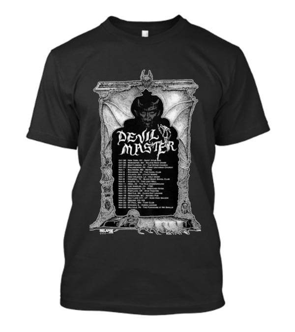 Devil Master Tour Dates Relapse Records Gothic With Vampire And Bat T-Shirt