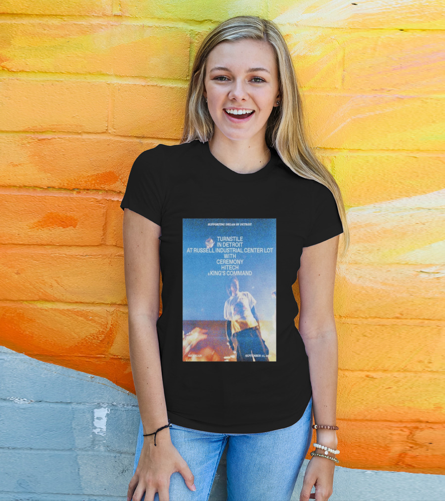 Supporting Dream Of Detroit Turnstile Russell Industrial Center Ceremony Hitech King's Command September 11 2026 Michigan T-Shirt