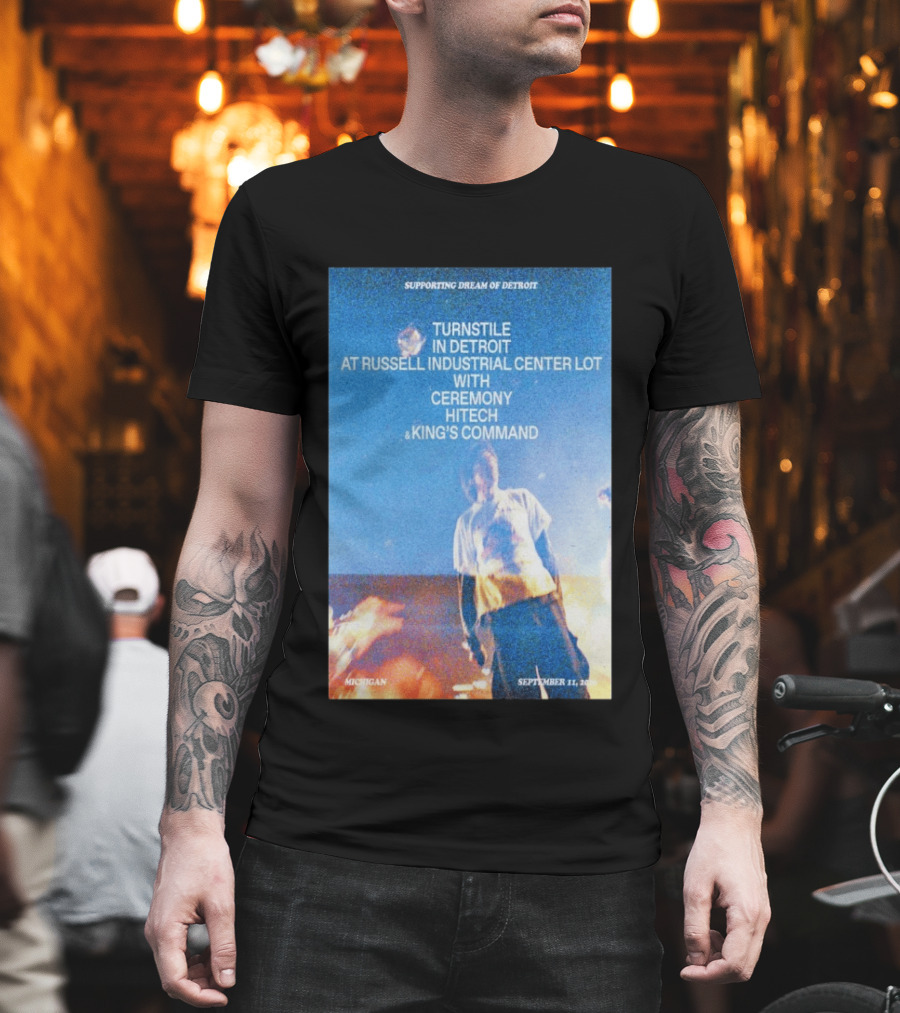 Supporting Dream Of Detroit Turnstile Russell Industrial Center Ceremony Hitech King's Command September 11 2026 Michigan T-Shirt
