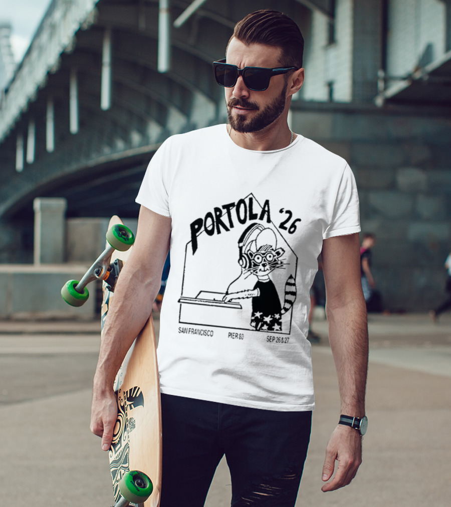 Portola 2026 San Francisco Festival DJ Cat T-Shirt