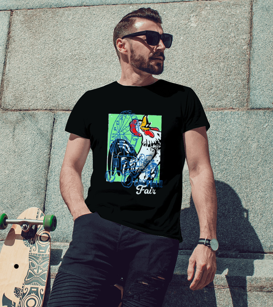 Canfield Fair Rooster Tractor Ferris Wheel Paint T-Shirt