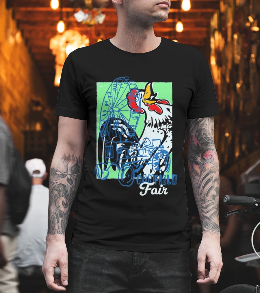 Canfield Fair Rooster Tractor Ferris Wheel Paint T-Shirt