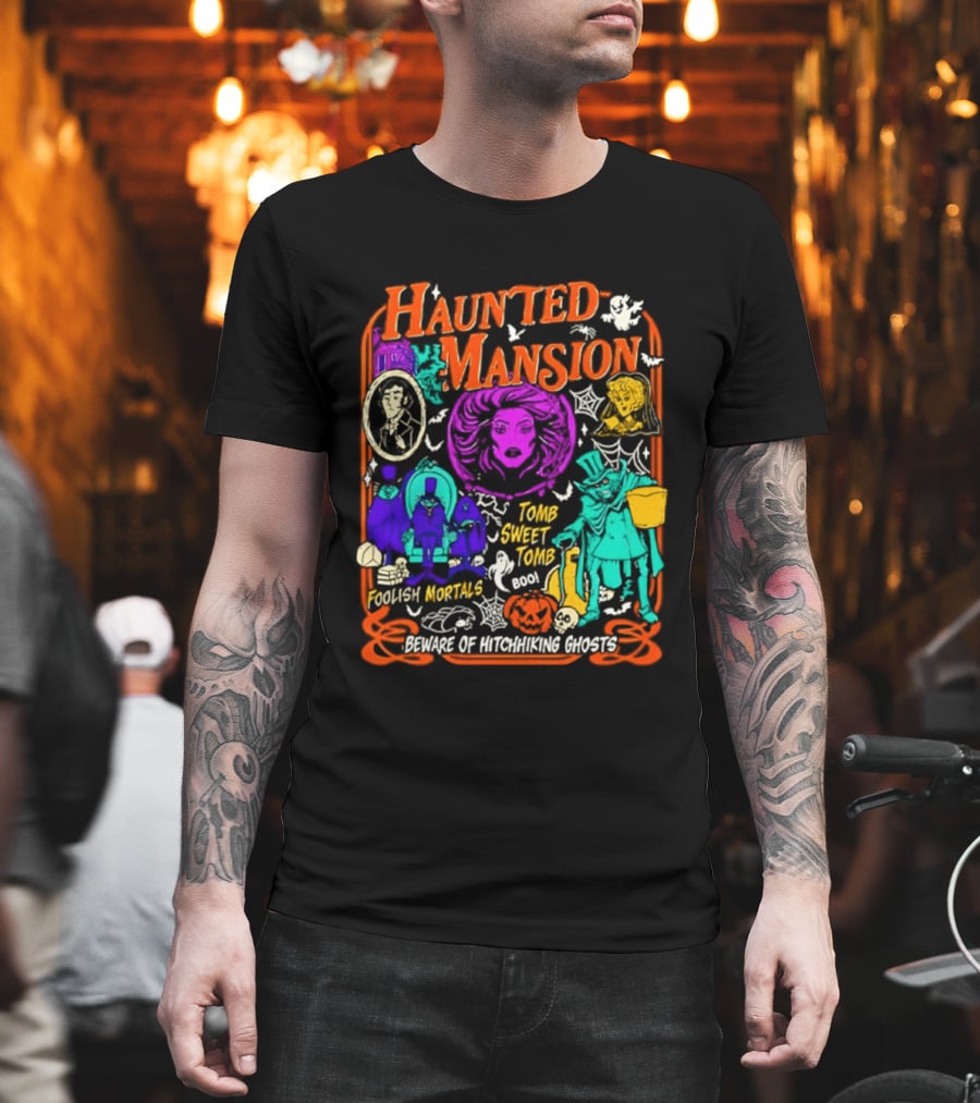 Haunted Mansion Madame Leota Beware Of Hitchhiking Ghosts Foolish Mortals Halloween T-Shirt