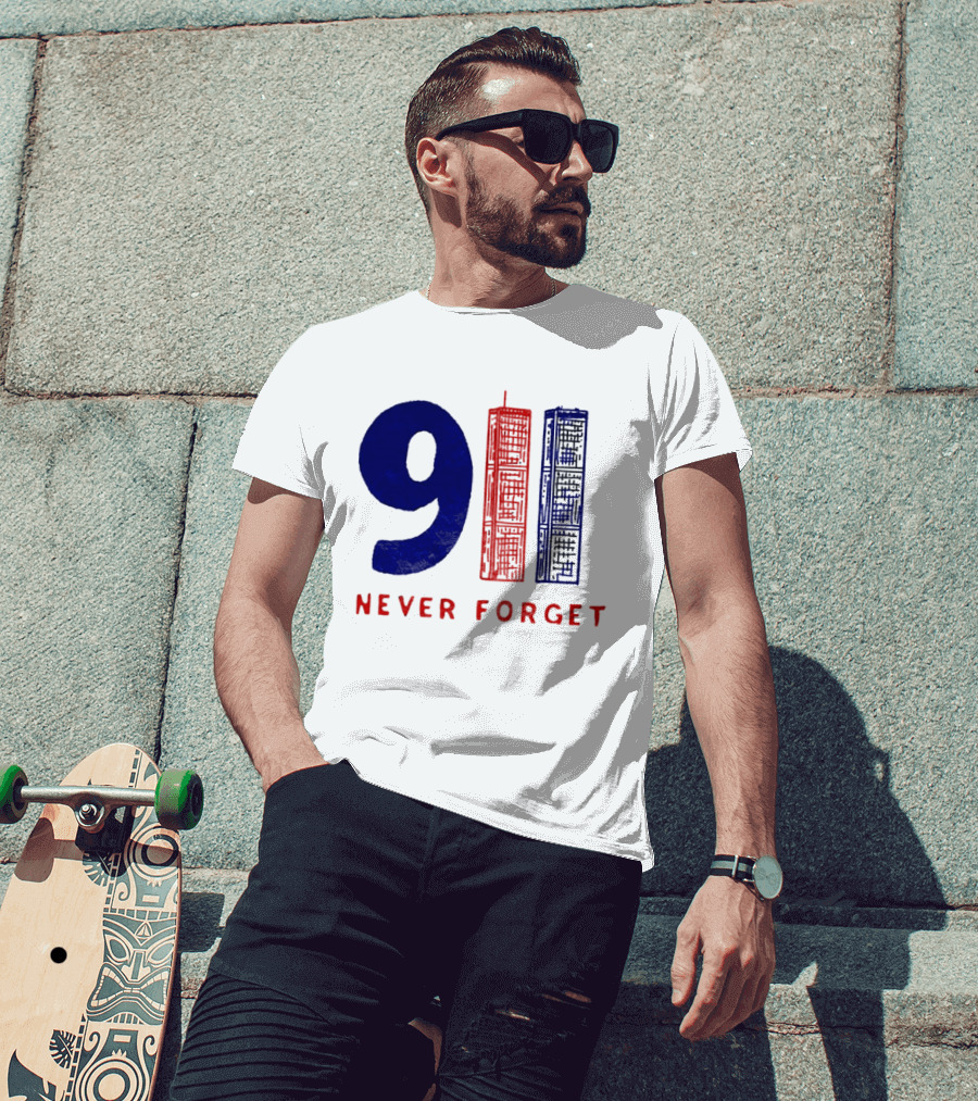9/11 Never Forget Twin Towers American Patriotism T-Shirt