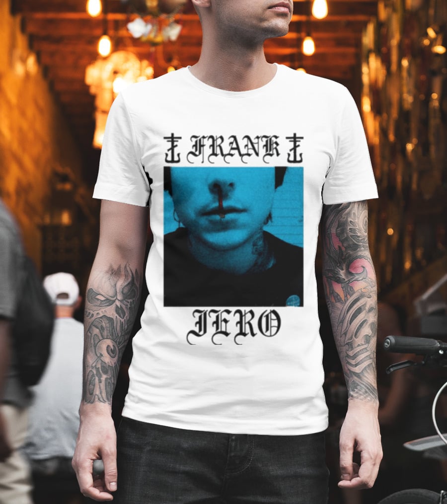 FRANK IERO Bloody Nose Blue White T-Shirt
