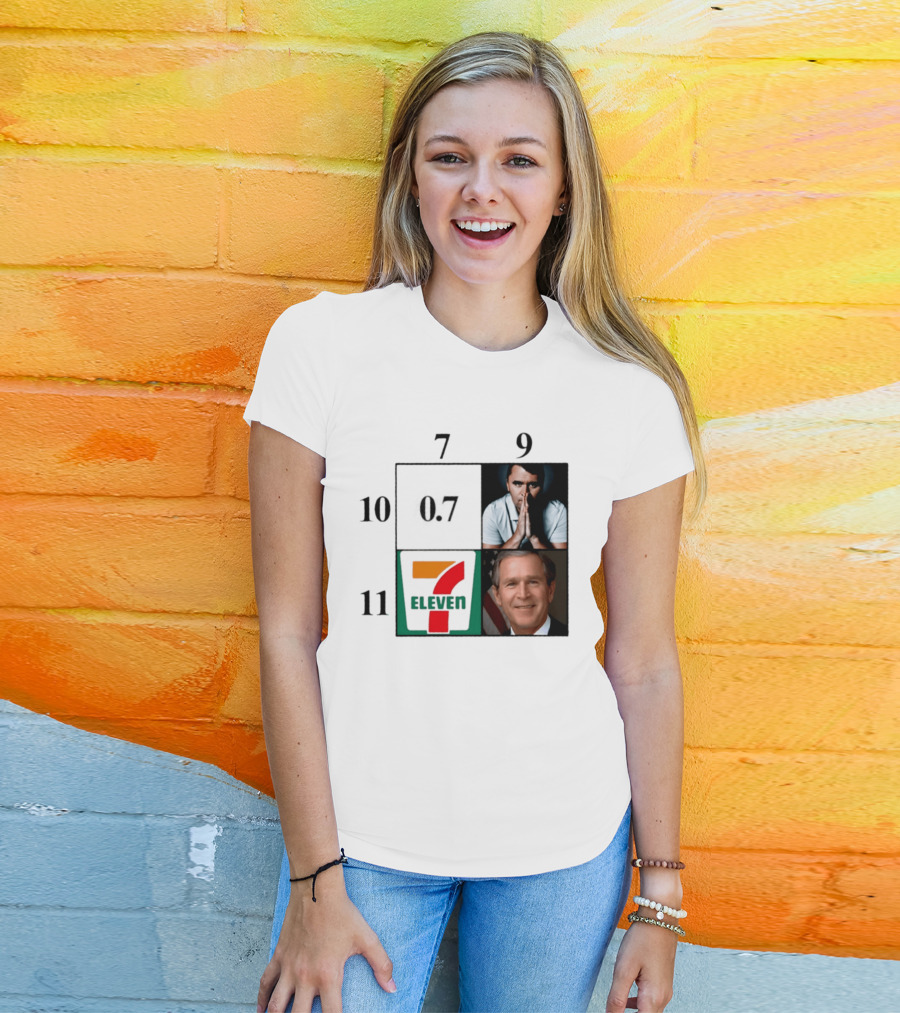 7 Eleven 07 George W. Bush Charlie Kirk Punnett Square 9 10 11 T-Shirt