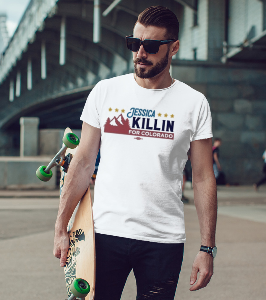 Jessica Killin For Colorado Five Stars Mountain And Trees T-Shirt