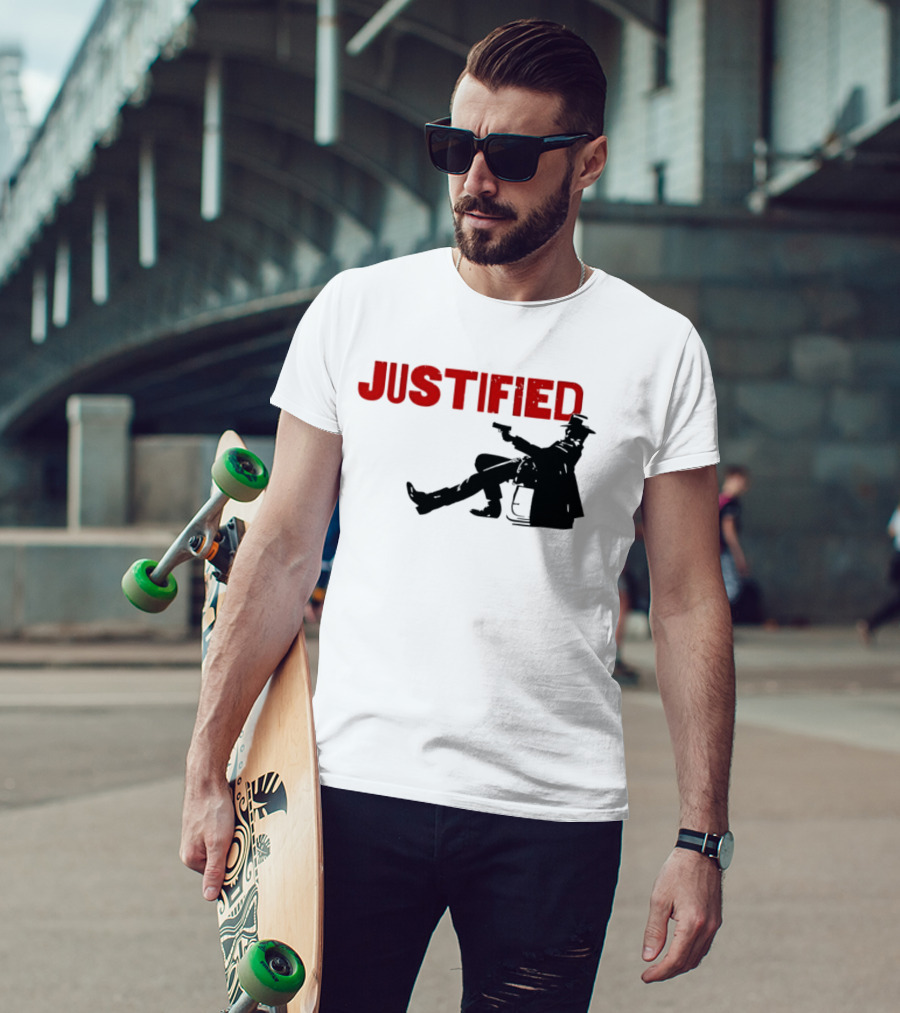 JUSTIFIED Cowboy Silhouette With Gun T-Shirt