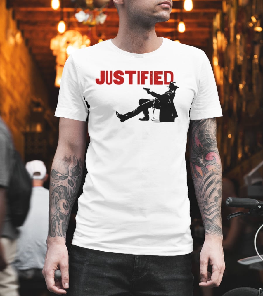 JUSTIFIED Cowboy Silhouette With Gun T-Shirt