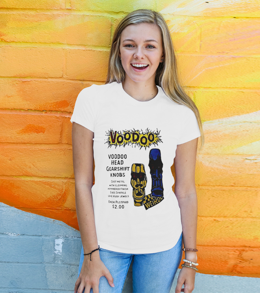 Voodoo Head Gearshift Knobs Cast Metal Weirdol Kustom Kulture T-Shirt