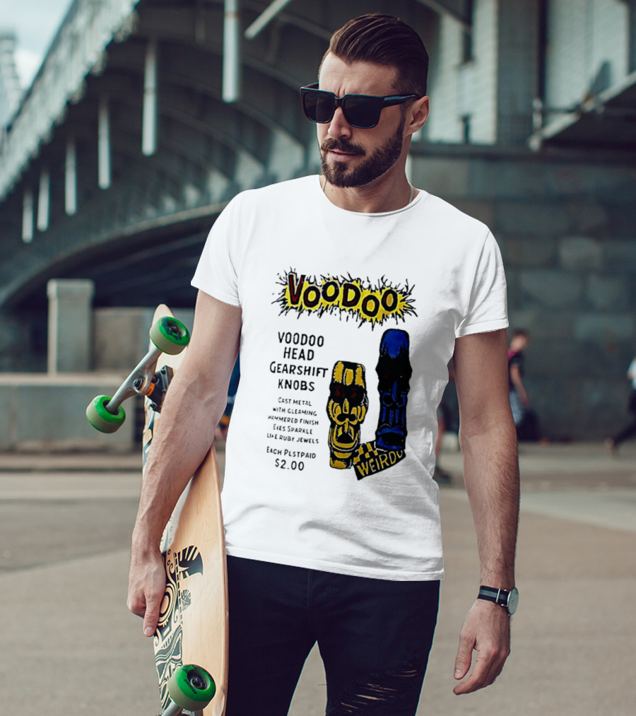 Voodoo Head Gearshift Knobs Cast Metal Weirdol Kustom Kulture T-Shirt