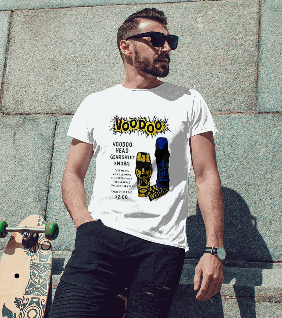 Voodoo Head Gearshift Knobs Cast Metal Weirdol Kustom Kulture T-Shirt