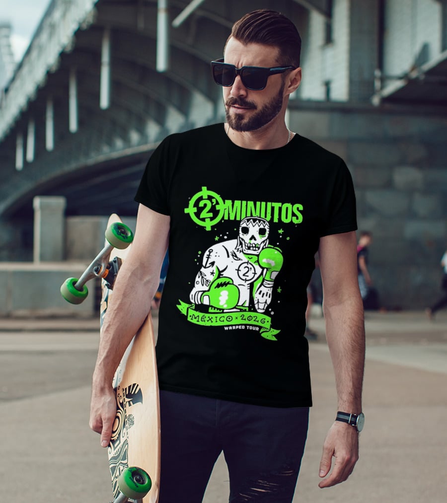 2 Minutos Mexico 2026 Skeleton Boxer Warped Tour T-Shirt