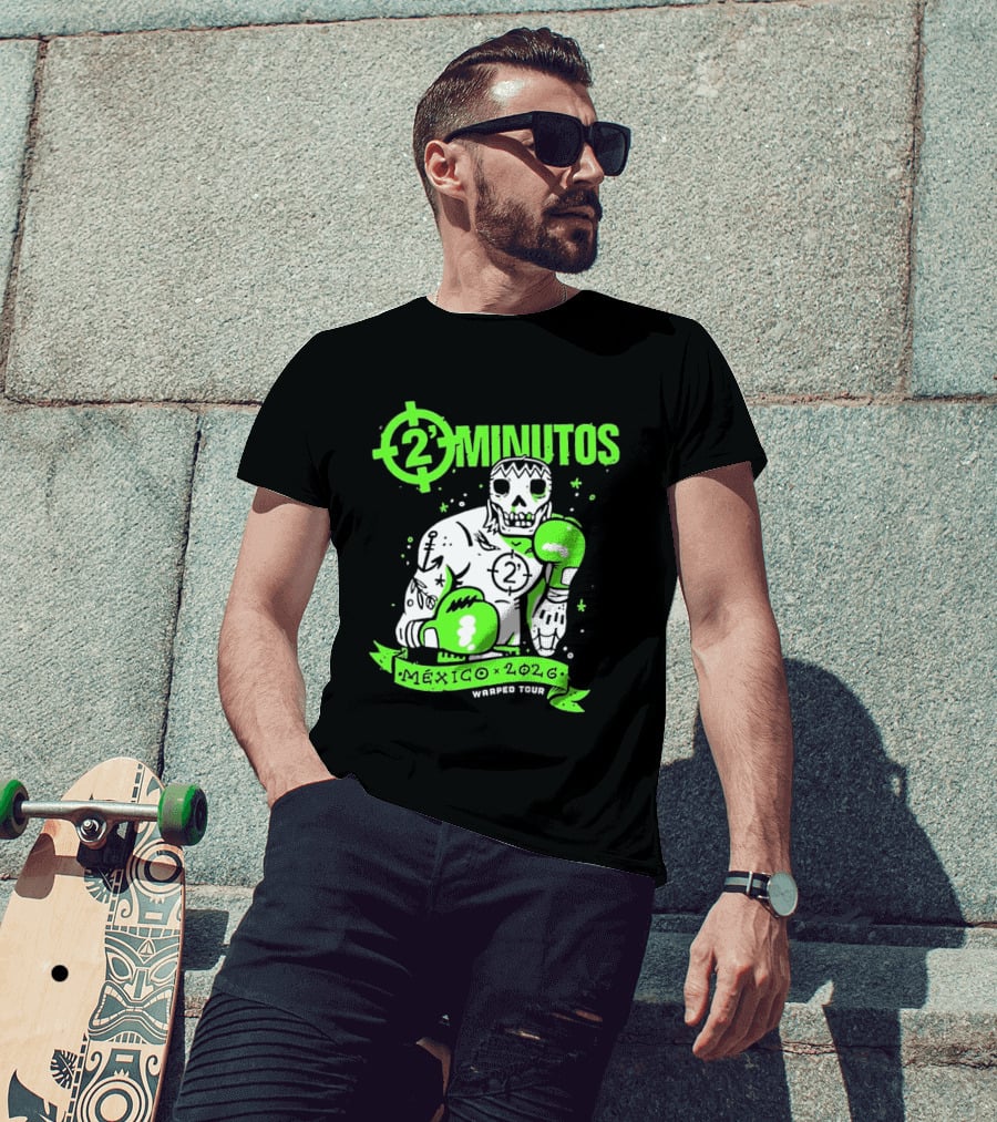 2 Minutos Mexico 2026 Skeleton Boxer Warped Tour T-Shirt