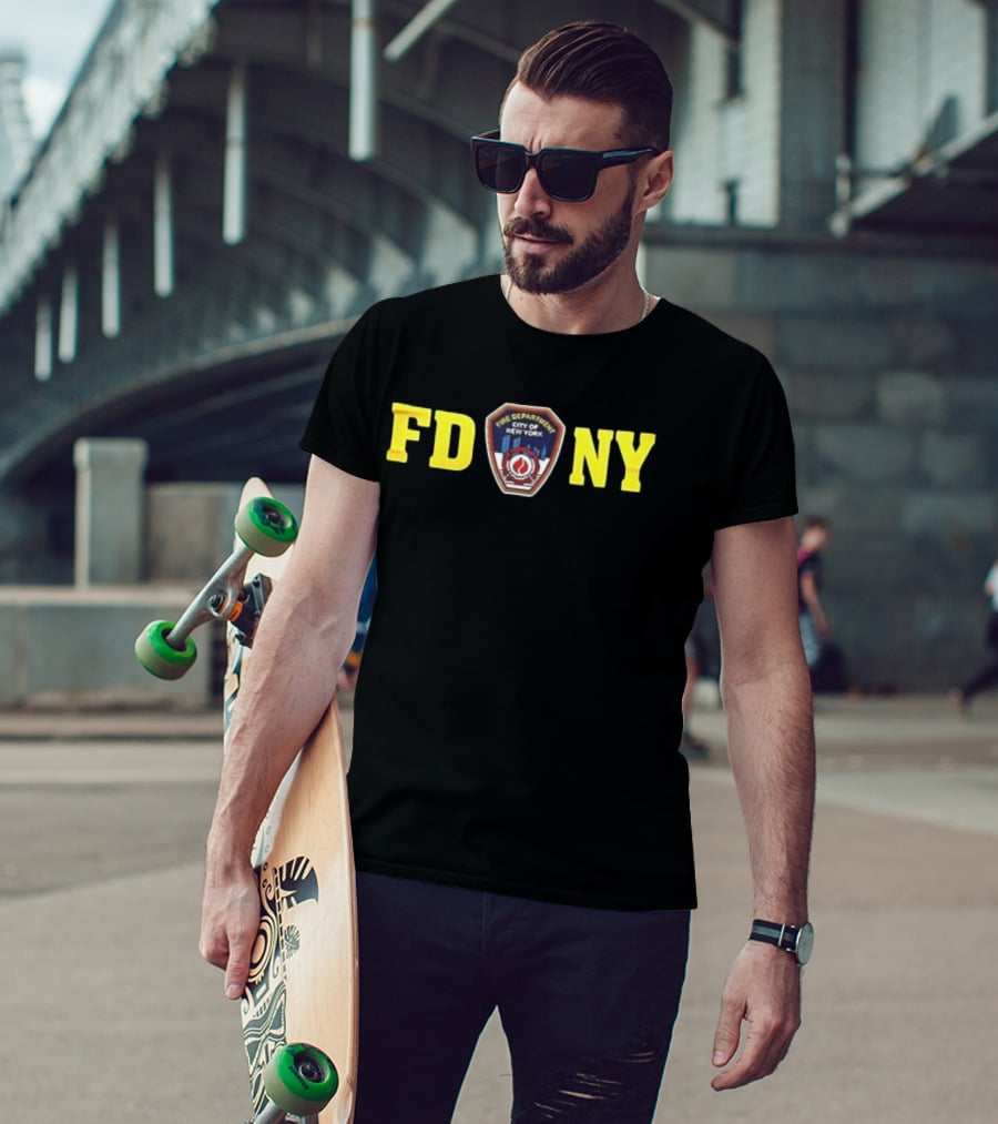 FDNY New York Yankees 2026 First Due At Yankee Stadium House On The Hill Two Sided T-Shirt