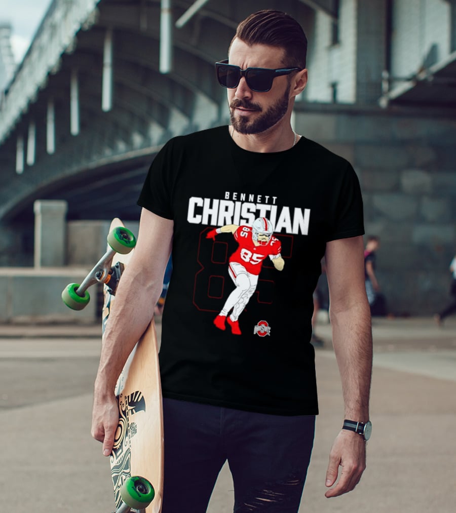 Bennett Christian 85 Ohio State Buckeyes Football Player Caricature T-Shirt