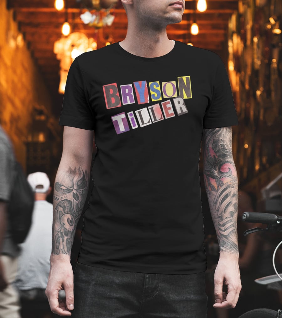 Bryson Tiller 2026 Tour The Neo Trapsoul Colorful Text Collage T-Shirt