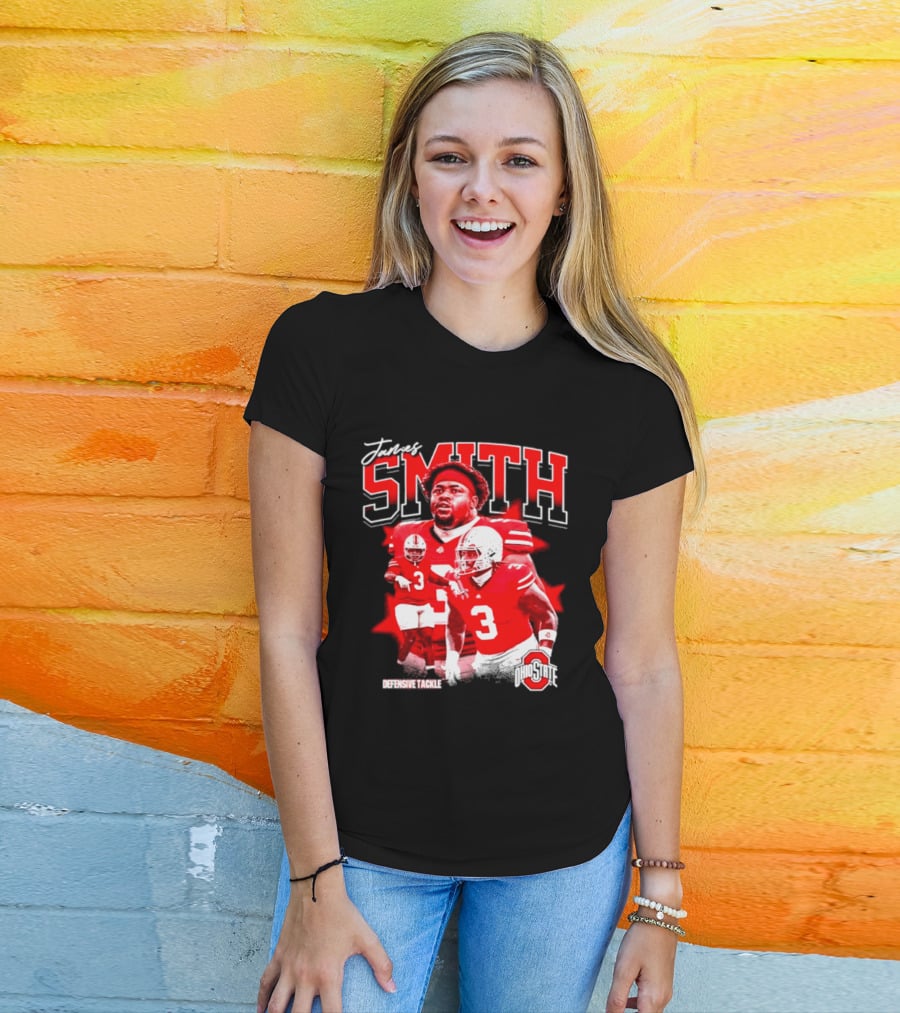 James Smith 3 Defensive Tackle Ohio State Buckeyes NCAA Player T-Shirt