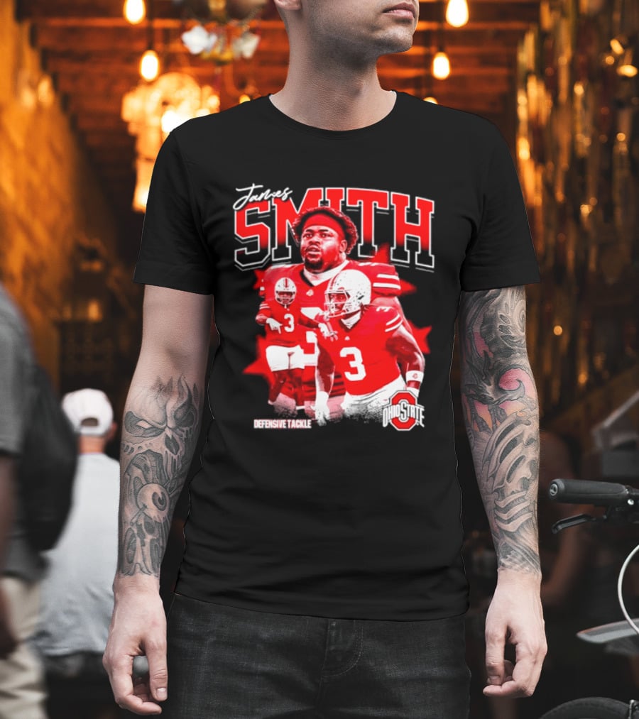 James Smith 3 Defensive Tackle Ohio State Buckeyes NCAA Player T-Shirt