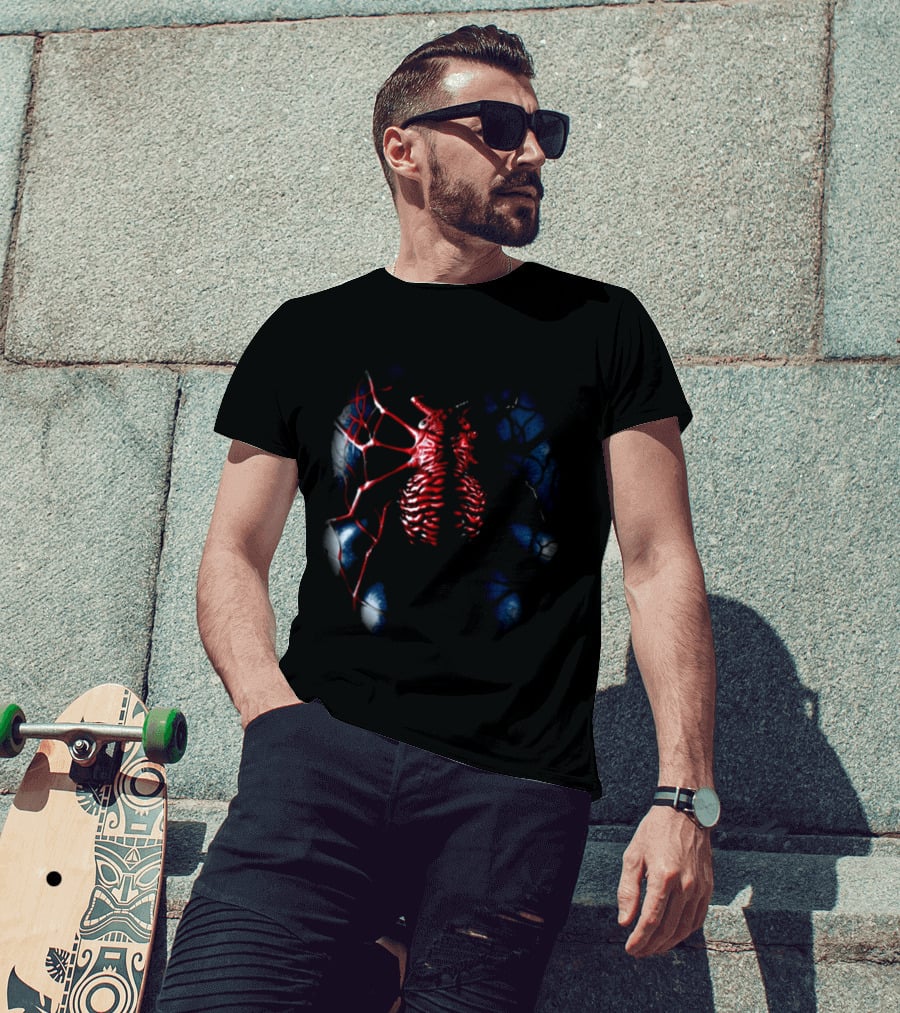 Vzn Shop Spiderman Venom Symbiote Ribcage Webbing T-Shirt