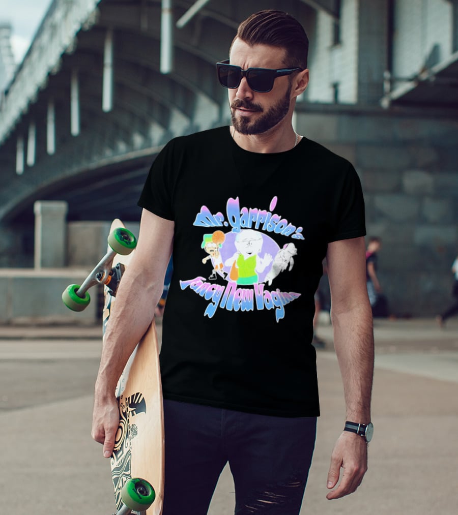 Mr Garrison's Fancy New Vagina South Park Basketball Cartoon Characters T-Shirt