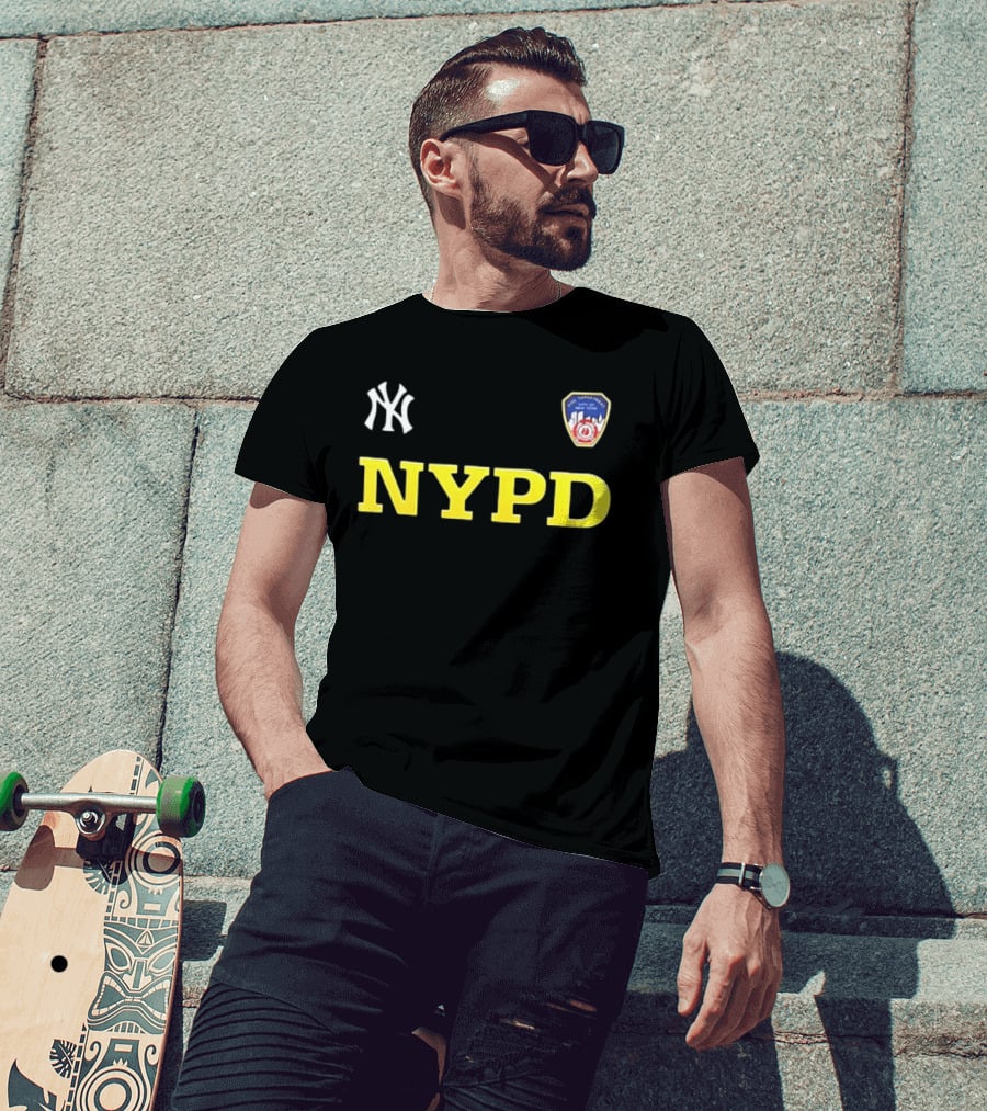 NYPD New York Yankees 2026 25th Anniversary 9 11 We Will Never Forget Remember Honor Unite 2 Sided T-Shirt