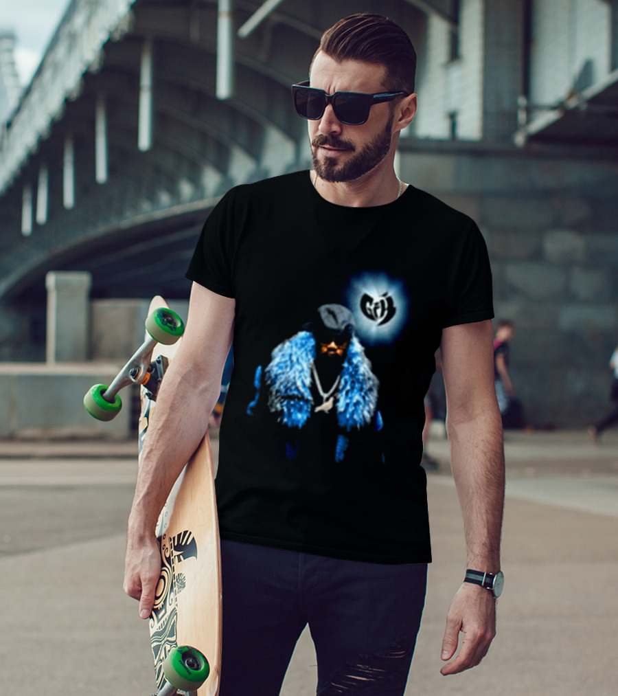 Staple Pigeon Store Staple X Ghostface Killah Collaboration With Wu Tang Clan Influence And Iconic Blue Fur Coat T-Shirt