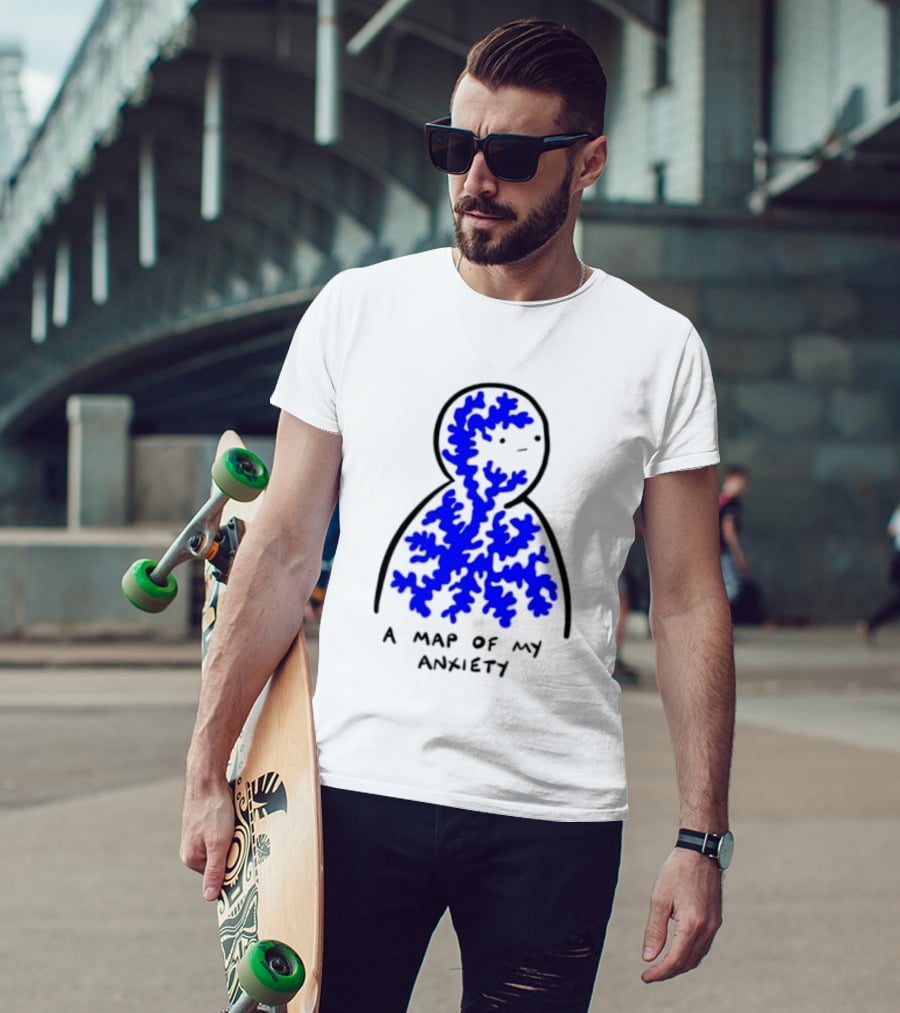 A Map Of My Anxiety Mental Health Awareness T-Shirt